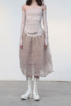 Marc Le Bihan Silk Skirt Six-layer Tulle 25930 Series French Hand-dyed MLB-25930-SKIN Skin Color